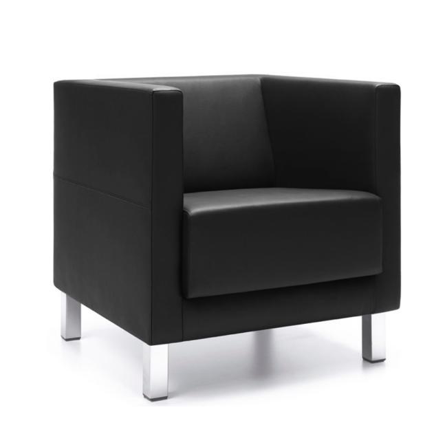[FL001003] Vancouver Lite single chair, chrome legs, Next NX-14 dark gray fabric