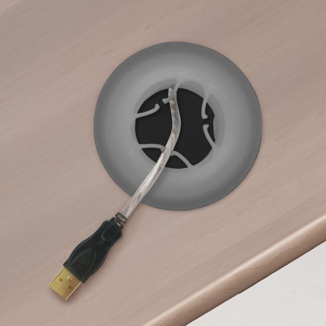 [ON200296] Holder for attaching the cable organizer to the grommet, gray