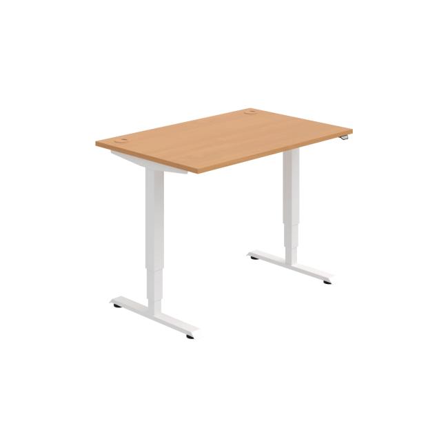 Work table RUN, ZO, 3S, 120x64.5-130.5x80 cm, beech/white