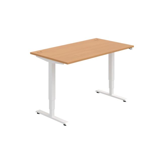 Work table RUN, ZO, 3S, 140x64.5-130.5x80 cm, beech/white