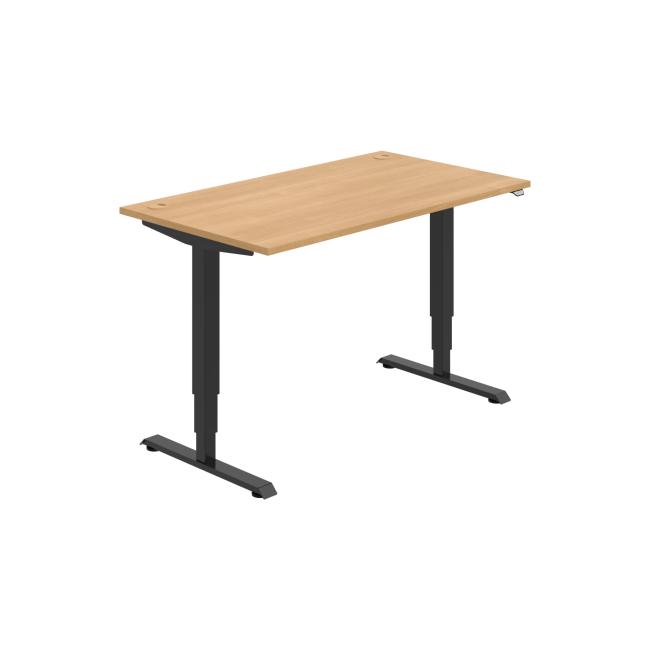 Work table RUN, ZO, 3S, 140x64.5-130.5x80 cm, oak/black