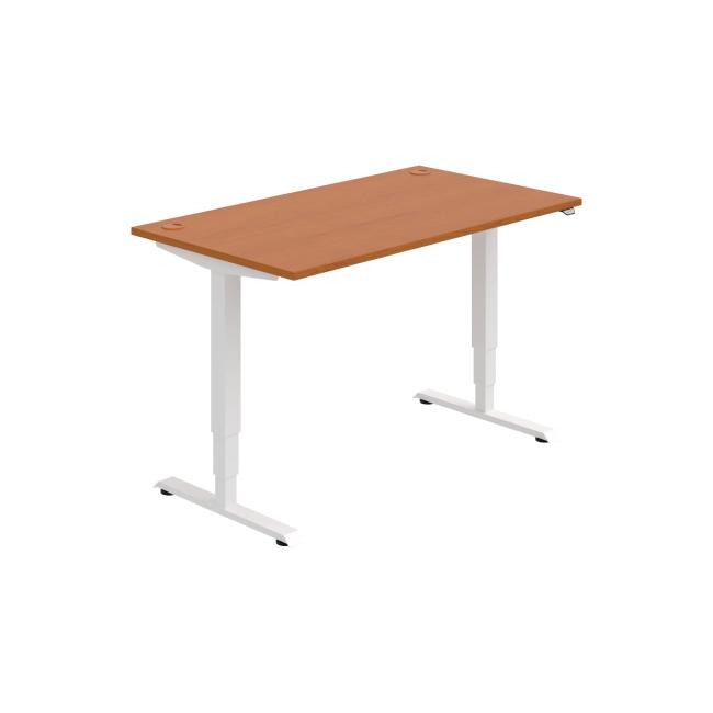 Work table RUN, ZO, 3S, 140x64.5-130.5x80 cm, cherry/white