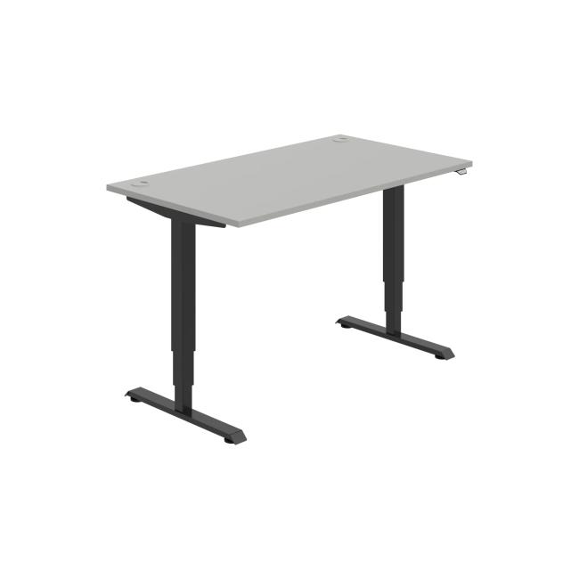 Work table RUN, ZO, 3S, 140x64.5-130.5x80 cm, grey/black