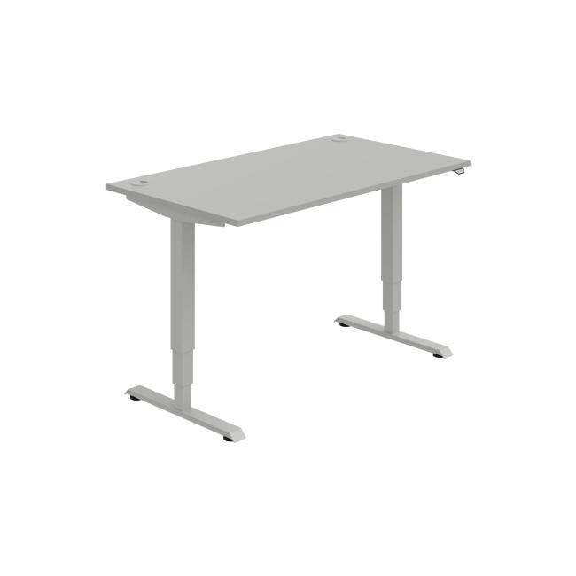 Work table RUN, ZO, 3S, 140x64.5-130.5x80 cm, gray/grey