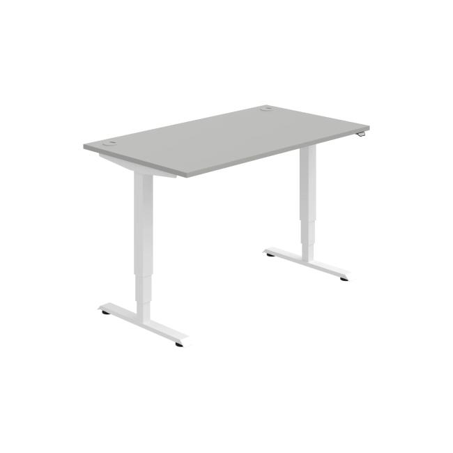 Work table RUN, ZO, 3S, 140x64.5-130.5x80 cm, grey/white