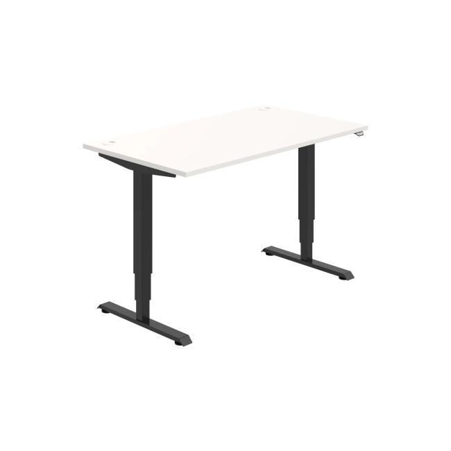 Work table RUN, ZO, 3S, 140x64.5-130.5x80 cm, white/black