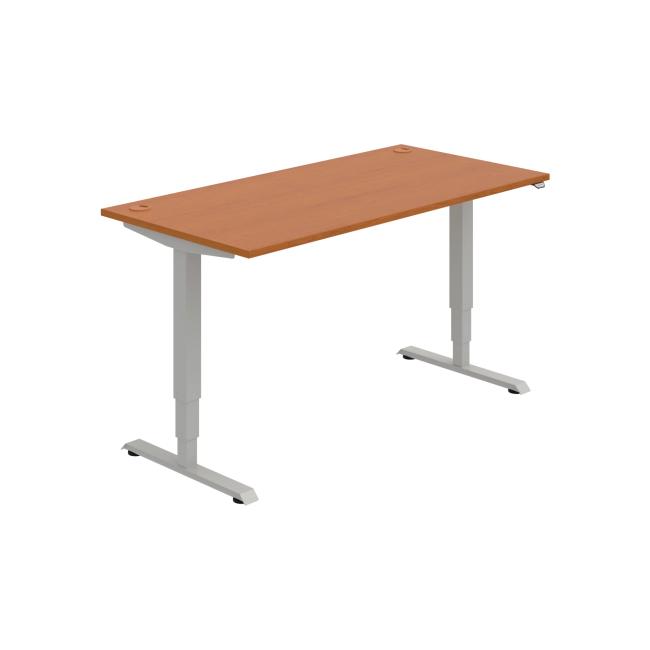 Work table RUN, ZO, 3S, 160x64.5-130.5x80 cm, cherry/grey