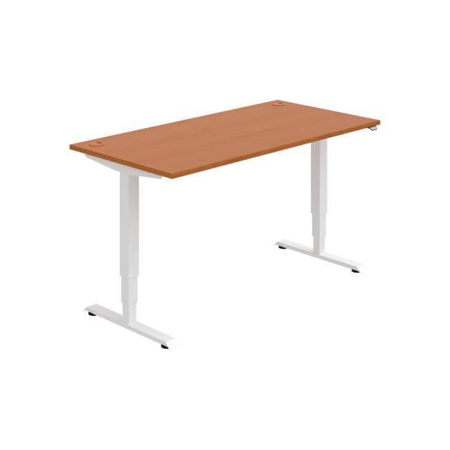 Work table RUN, ZO, 3S, 160x64.5-130.5x80 cm, cherry/white