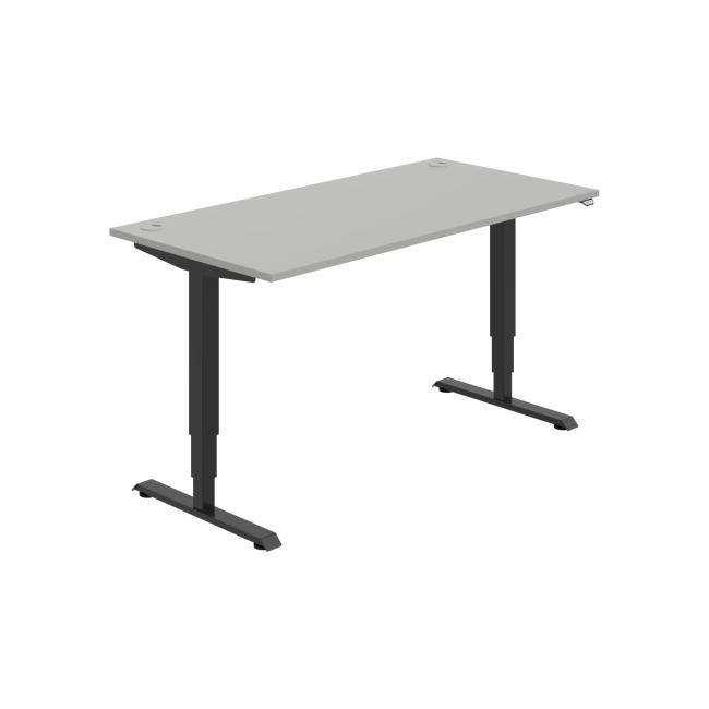 Work table RUN, ZO, 3S, 160x64.5-130.5x80 cm, grey/black