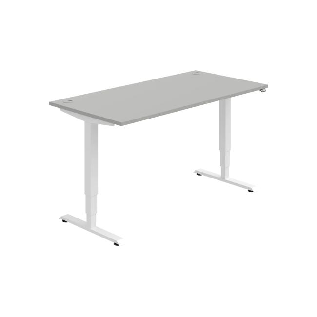 Work table RUN, ZO, 3S, 160x64.5-130.5x80 cm, grey/white
