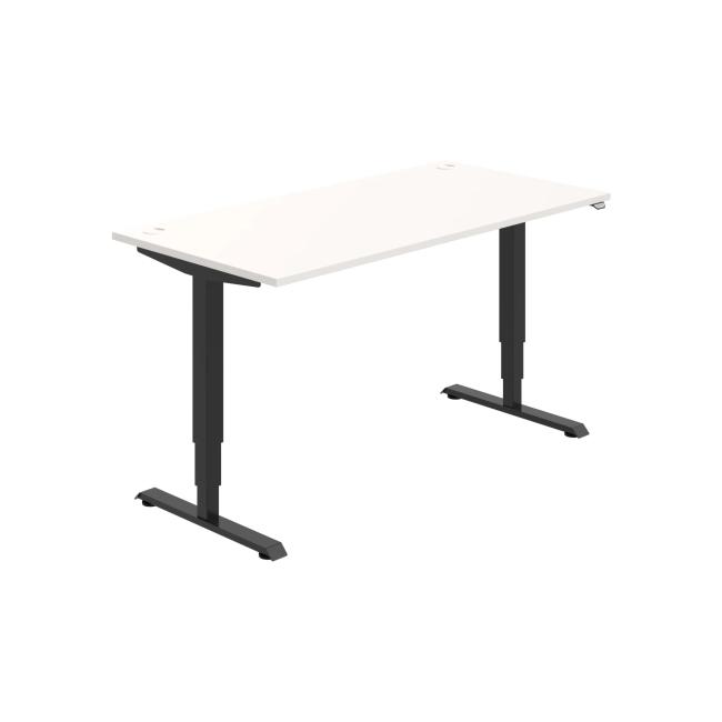 Work table RUN, ZO, 3S, 160x64.5-130.5x80 cm, white/black