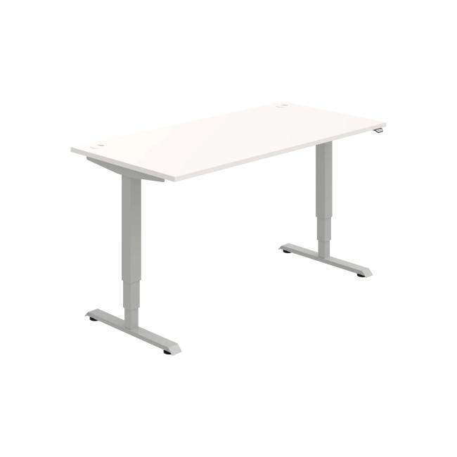 Work table RUN, ZO, 3S, 160x64.5-130.5x80 cm, white/grey