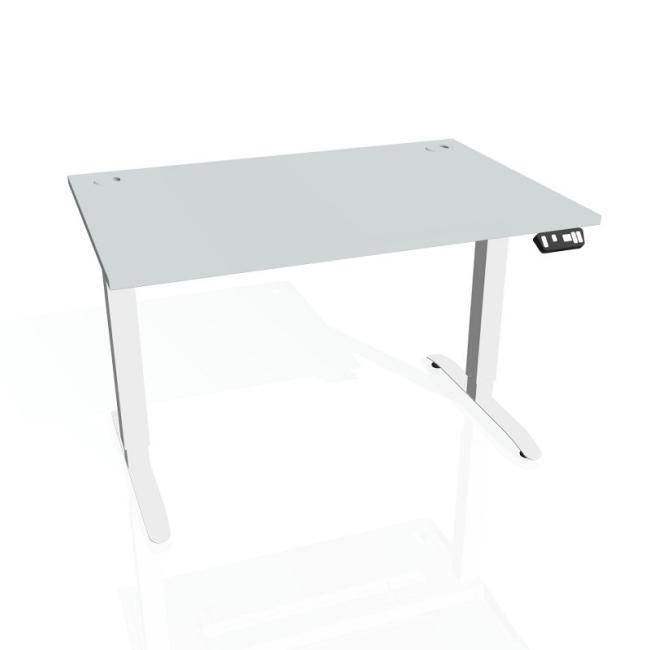 Motion desk, PO, 2S, 160x70.5-120.5x80 cm, grey/white