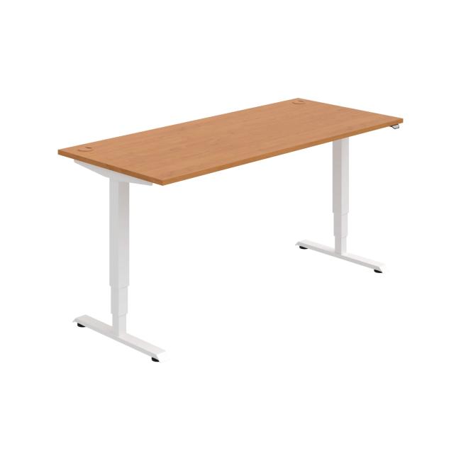 Work table RUN, ZO, 3S, 180x64.5-130.5x80 cm, alder/white