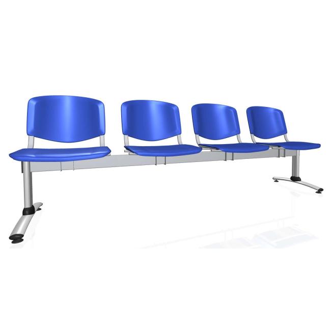 [AB010402] Imperia 4-miestna lavica, šedá konštrukcia, modrý plast