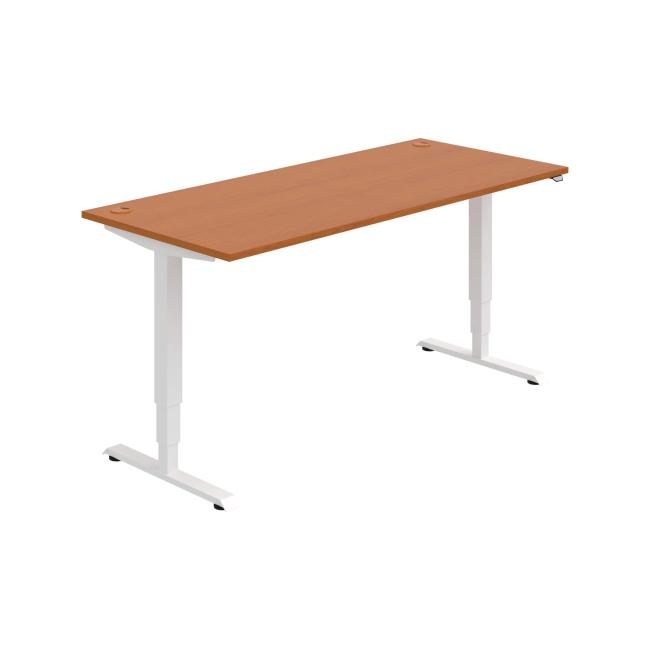Work table RUN, ZO, 3S, 180x64.5-130.5x80 cm, cherry/white