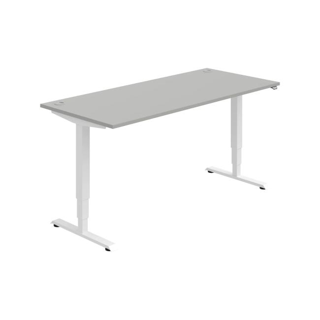 Work table RUN, ZO, 3S, 180x64.5-130.5x80 cm, grey/white