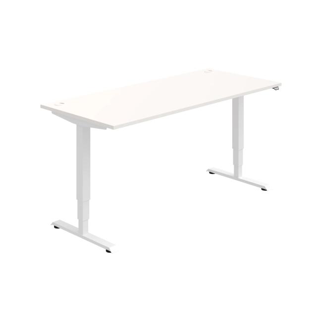 Work table RUN, ZO, 3S, 180x64.5-130.5x80 cm, white/white