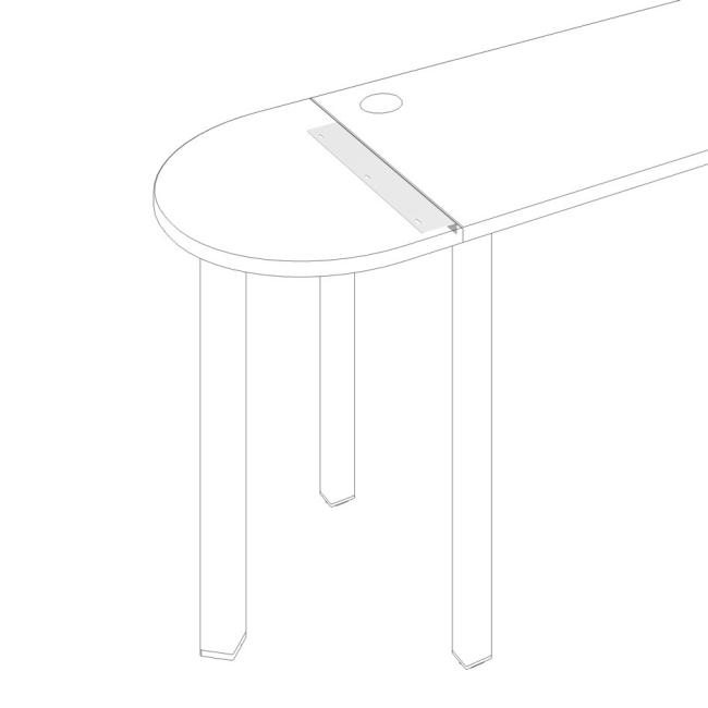 [ON220102] Spájací uholník Uni pre stoly 60 cm