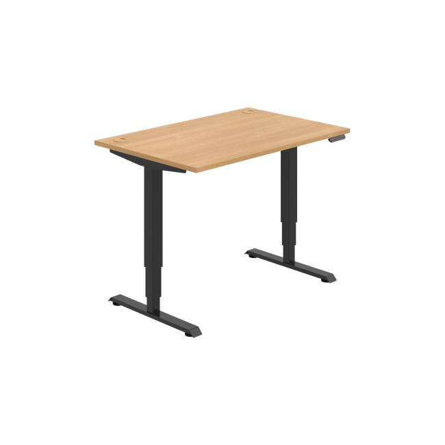 Work table RUN, PO, 3S, 120x64.5-130.5x80 cm, oak/black
