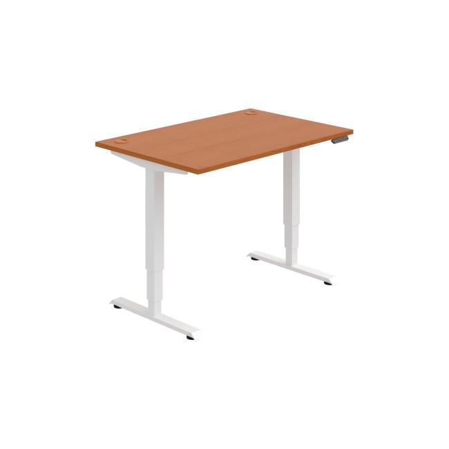 Work table RUN, PO, 3S, 120x64.5-130.5x80 cm, cherry/white