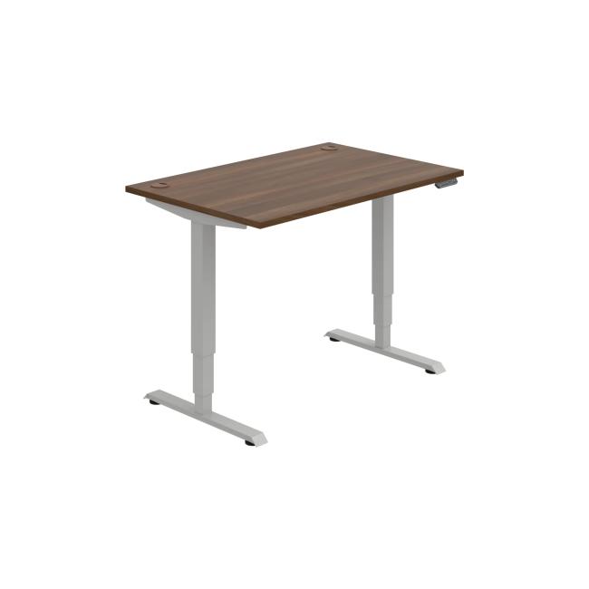 Work table RUN, PO, 3S, 120x64.5-130.5x80 cm, walnut/grey