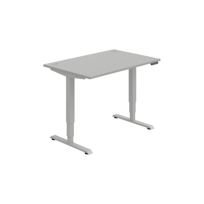 Work table RUN, PO, 3S, 120x64.5-130.5x80 cm, gray/grey