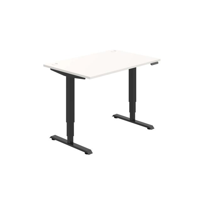 Work table RUN, PO, 3S, 120x64.5-130.5x80 cm, white/black