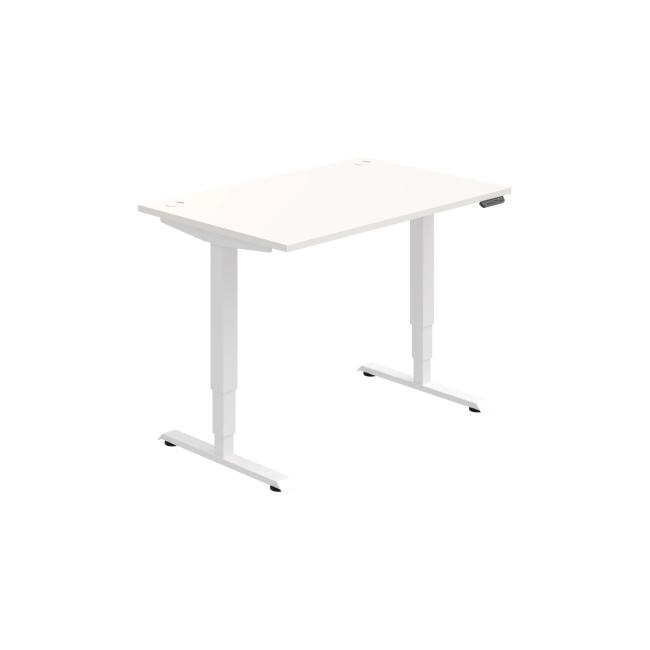 Work table RUN, PO, 3S, 120x64.5-130.5x80 cm, white/white