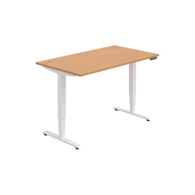 [ON223126] Work table RUN, PO, 3S, 140x64.5-130.5x80 cm, beech/white