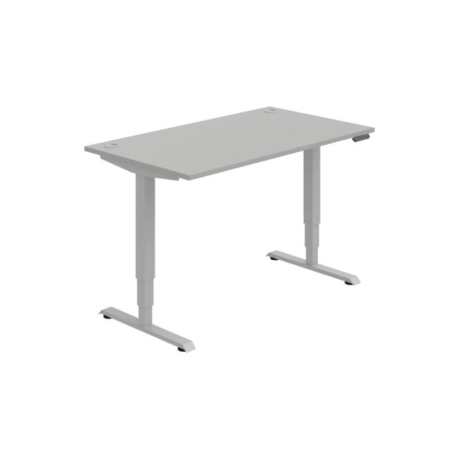 Work table RUN, PO, 3S, 140x64.5-130.5x80 cm, gray/grey