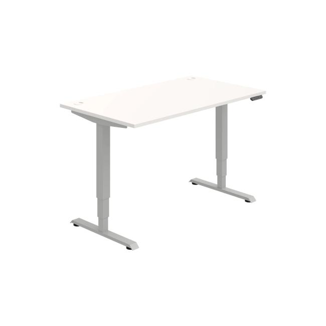 Work table RUN, PO, 3S, 140x64.5-130.5x80 cm, white/grey