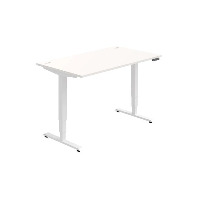 Work table RUN, PO, 3S, 140x64.5-130.5x80 cm, white/white