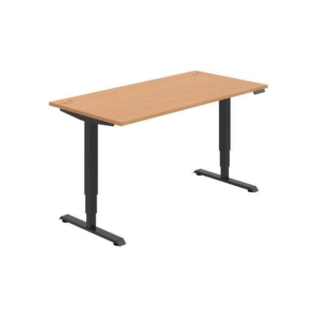 [ON225124] Work table RUN, PO, 3S, 160x64.5-130.5x80 cm, beech/black