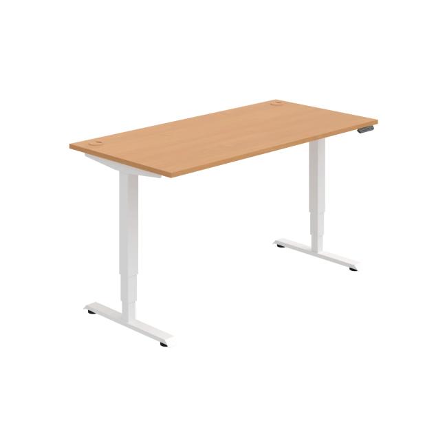 [ON225126] Work table RUN, PO, 3S, 160x64.5-130.5x80 cm, beech/white