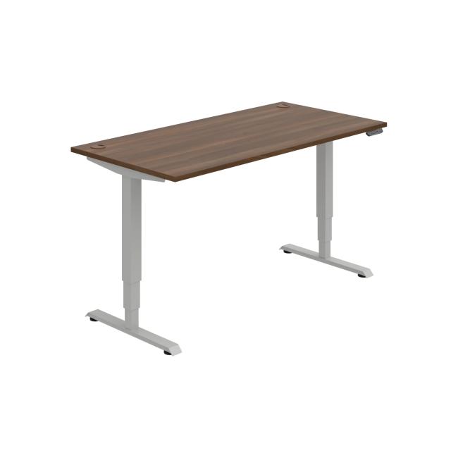 Work table RUN, PO, 3S, 160x64.5-130.5x80 cm, walnut/grey