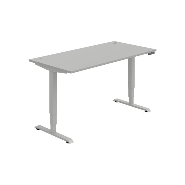 Work table RUN, PO, 3S, 160x64.5-130.5x80 cm, gray/grey