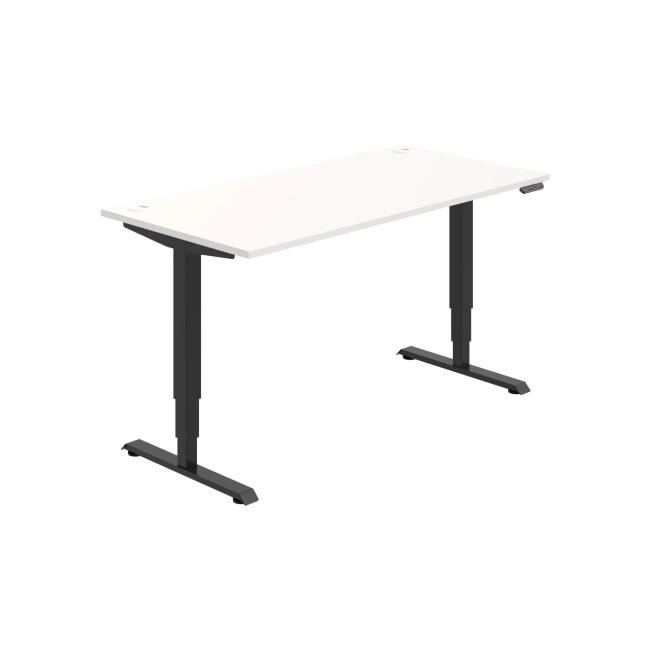 Work table RUN, PO, 3S, 160x64.5-130.5x80 cm, white/black