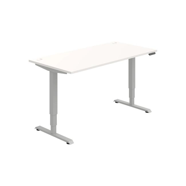 Work table RUN, PO, 3S, 160x64.5-130.5x80 cm, white/grey