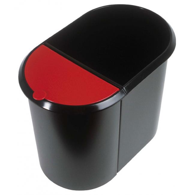 [HE610392] Plastic bin for separated waste Helit black/red insert