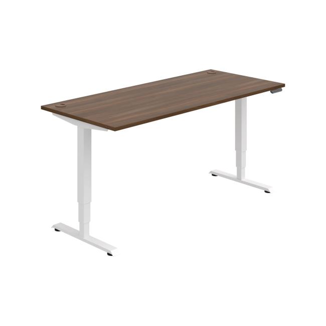 Work table RUN, PO, 3S, 180x64.5-130.5x80 cm, walnut/white