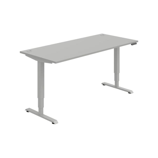Work table RUN, PO, 3S, 180x64.5-130.5x80 cm, gray/grey