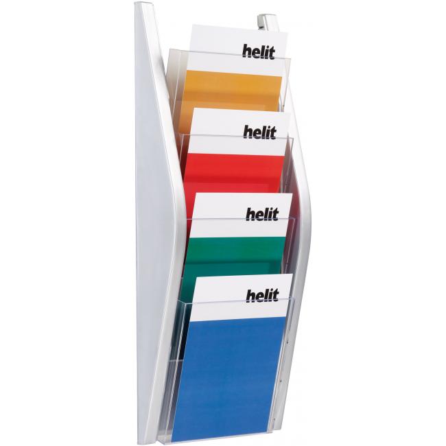 Presentation stand Helit 4xA5 silver