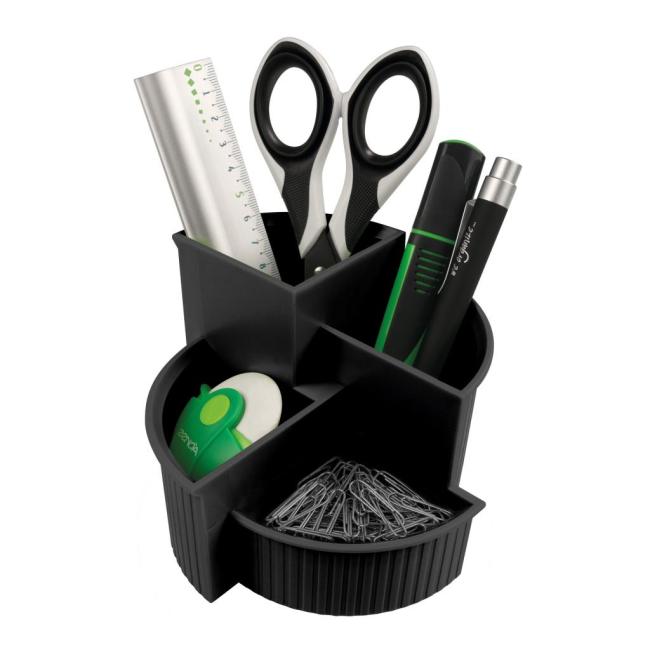 Four-part pen stand Helit Linear black