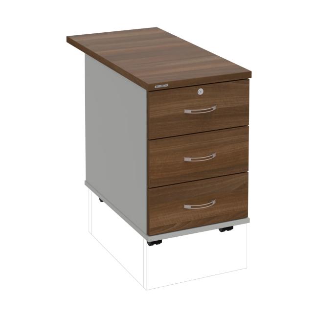 Hobis container, 40x60x80 cm, walnut/grey