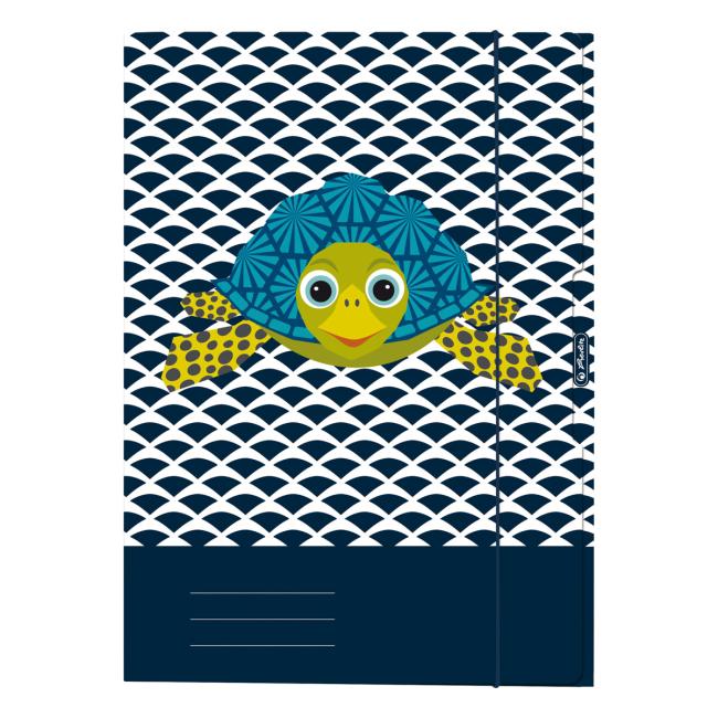 Kartónový obal s gumičkou A4 Herlitz Cute Animals Turtle