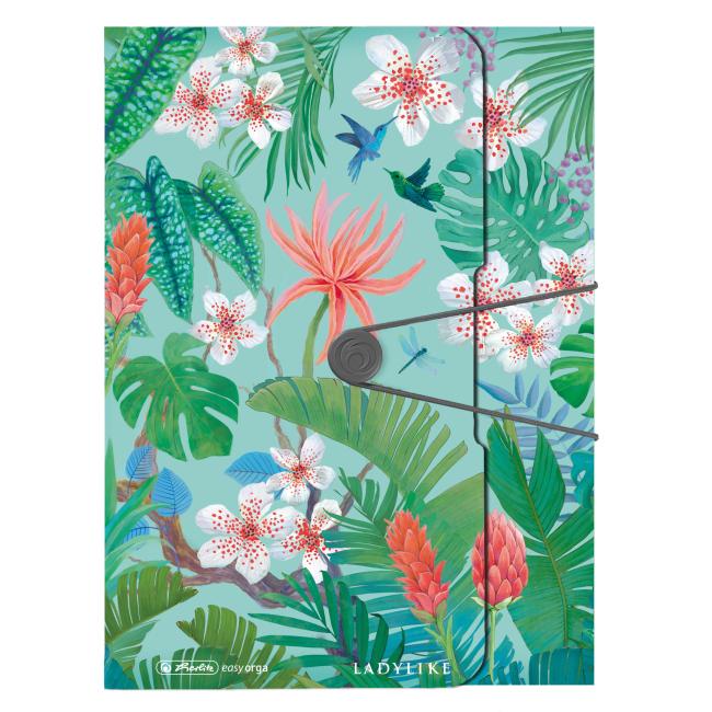 Plastic box with rubber Herlitz Ladylike A4, PP, Jungle