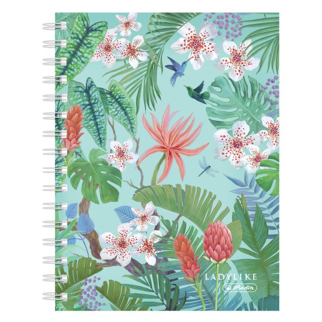 Notepad Herlitz Ladylike A5, 100 sheets, square Jungle and Butterfly