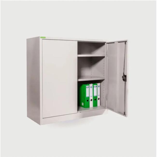 Office file cabinet, 2 shelves, welded, h 100 x w 100 x d 42 cm, color RAL7035 light gray