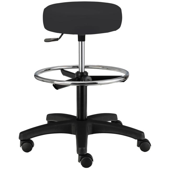 Work chair NORA polyurethane, black with locking ring